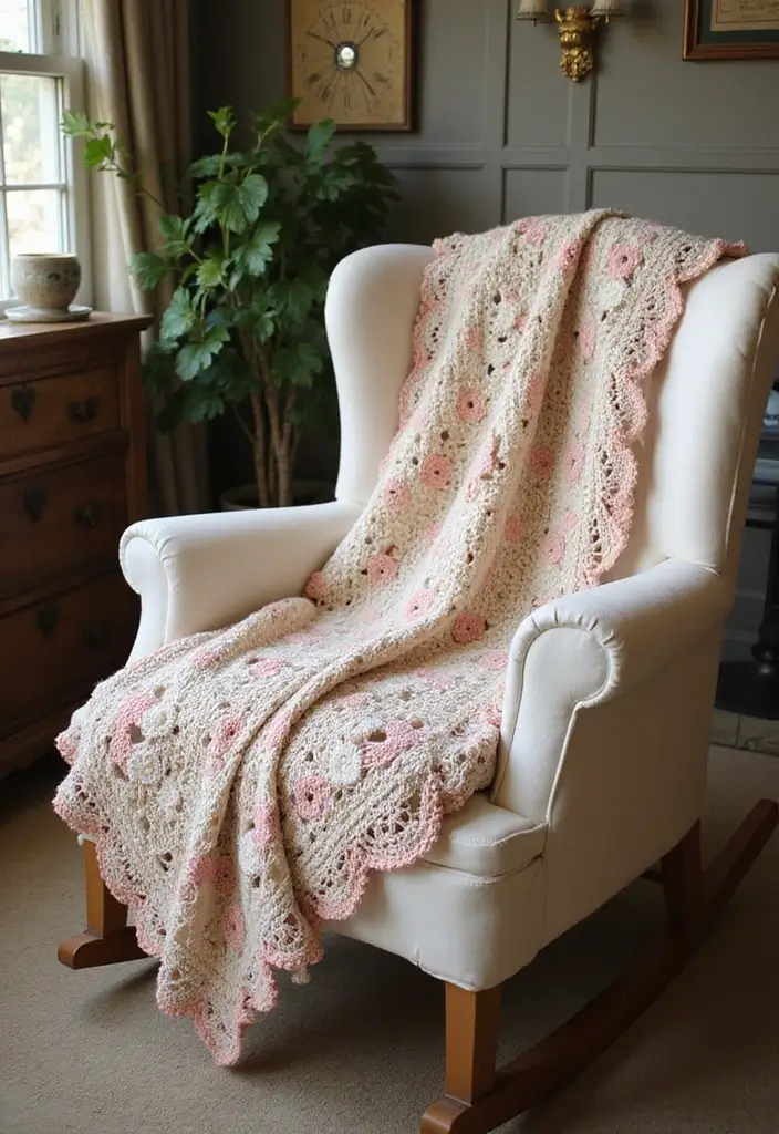 25 Colorful Crochet Patterns for Baby Blankets - 10. Vintage Floral