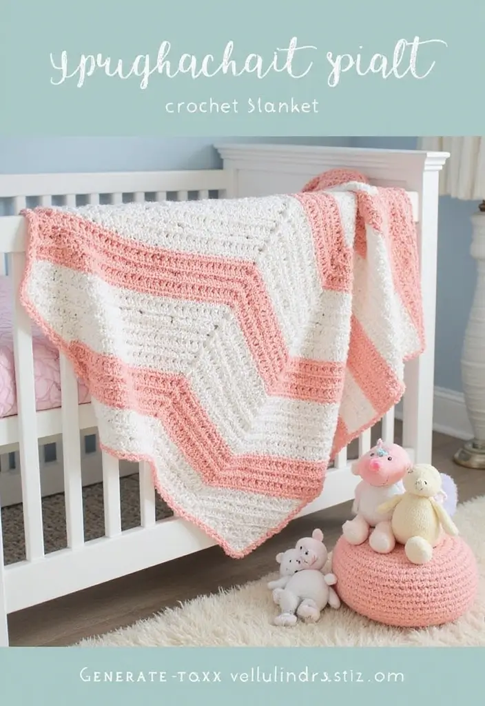 25 Colorful Crochet Patterns for Baby Blankets - 12. Cozy Chevron