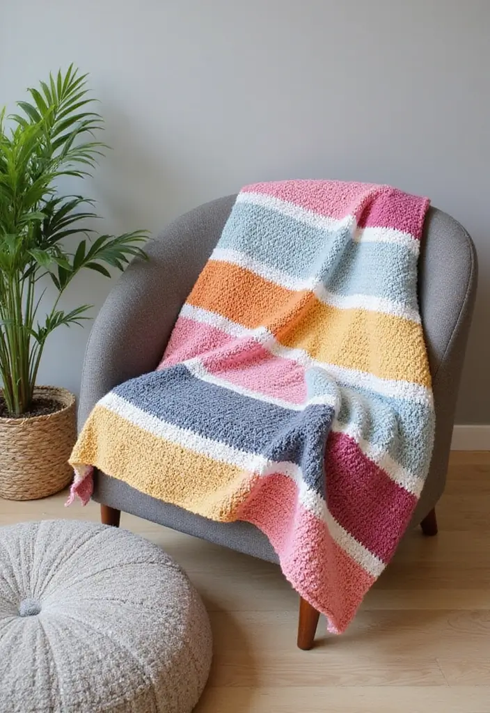 25 Colorful Crochet Patterns for Baby Blankets - 17. Color Block Delight