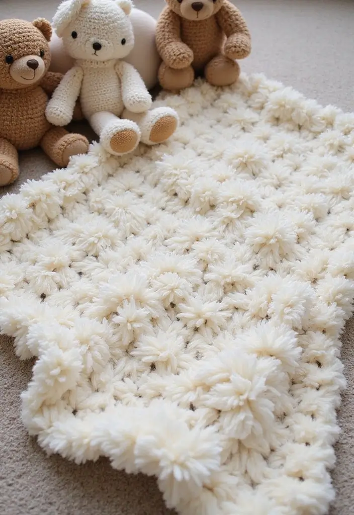 25 Colorful Crochet Patterns for Baby Blankets - 5. Fun Furry Blanket