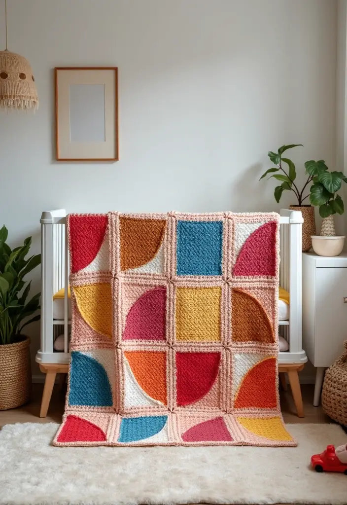 25 Colorful Crochet Patterns for Baby Blankets - 6. Geometric Glam