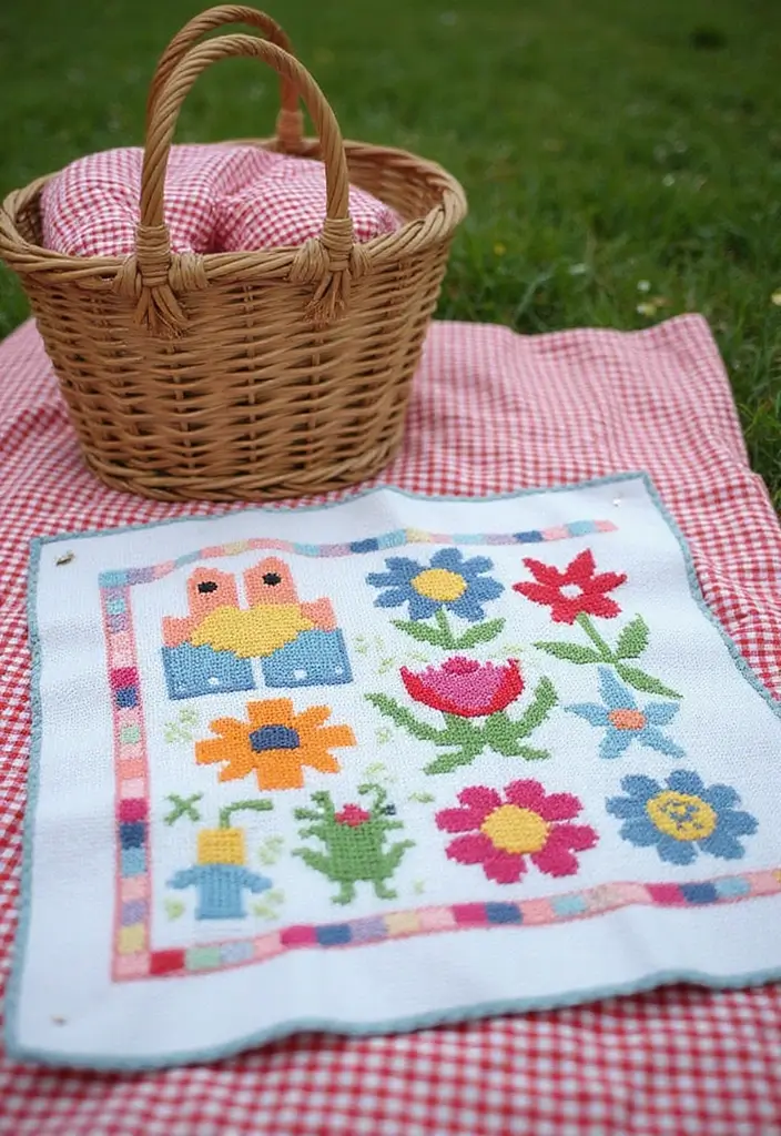 25 Cozy and Adorable Easy Crochet Baby Blanket Free Pattern Ideas - 17. Charming Cross-Stitch Blanket