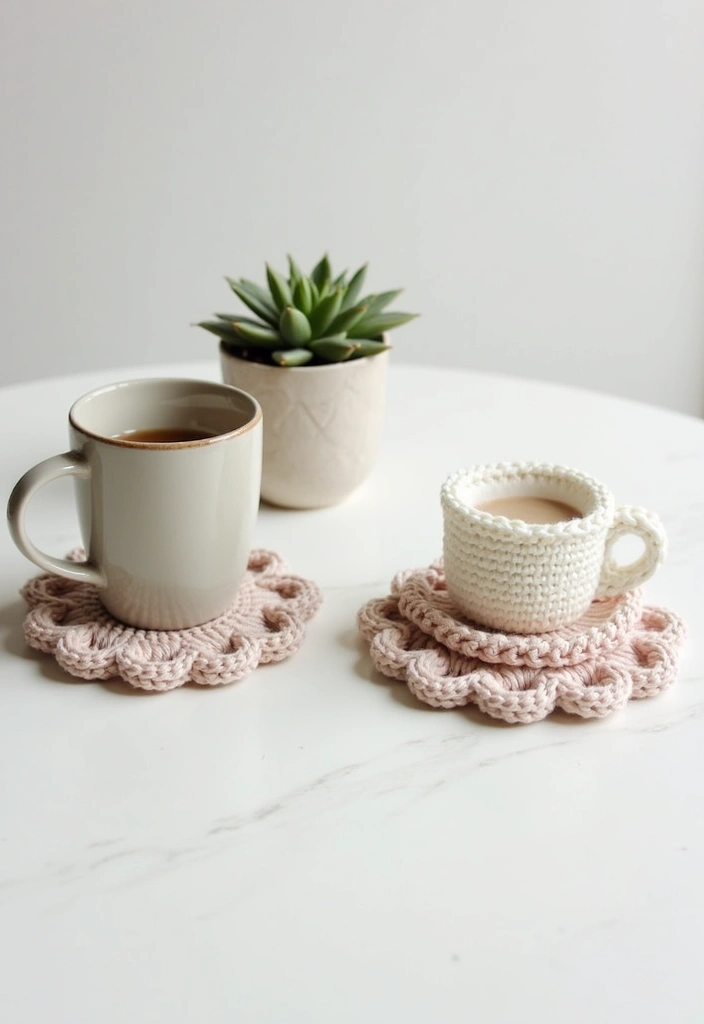 25 Crochet Coasters Free Pattern Ideas for Home Decor and Gifts - 3. Minimalist Scandi Coasters