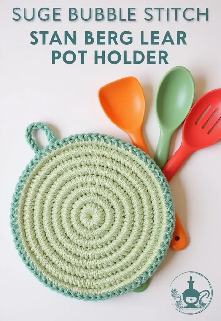 25 Crochet Pot Holders Free Pattern Ideas for Kitchen Decor and Gifting - 16. Bubble Stitch Pot Holder