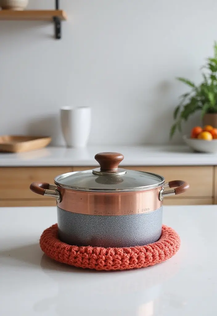 25 Crochet Pot Holders Free Pattern Ideas for Kitchen Decor and Gifting - 18. Color Block Pot Holder