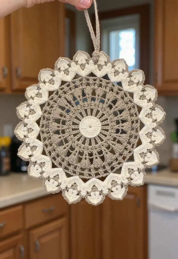 25 Crochet Pot Holders Free Pattern Ideas for Kitchen Decor and Gifting - 25. Personalized Pot Holder