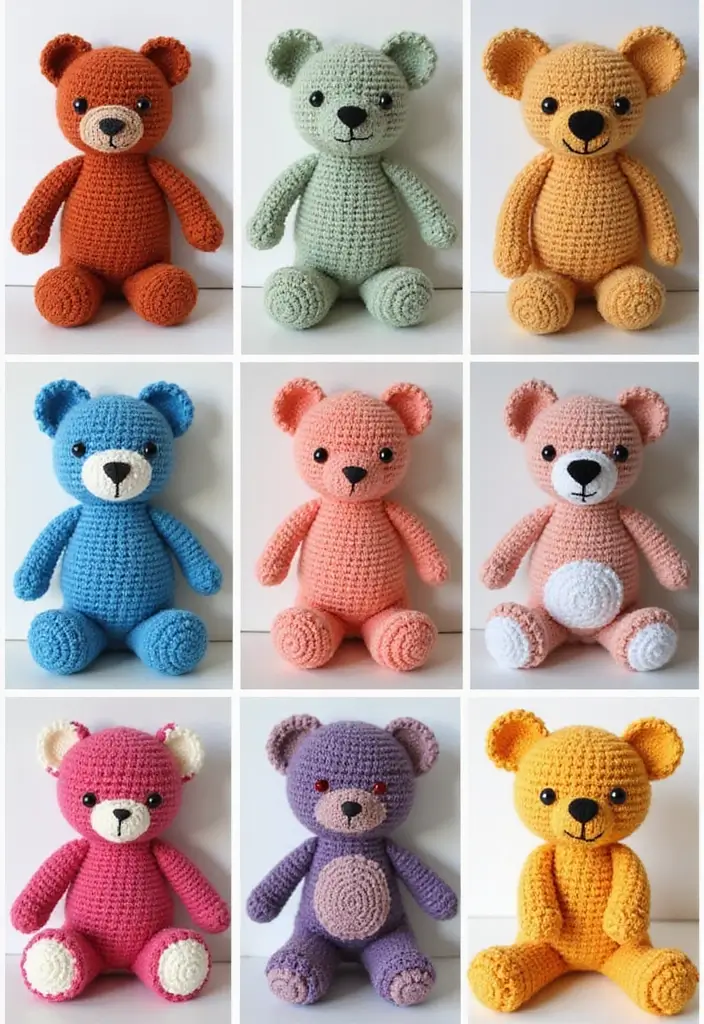 25 Cute Crochet Teddy Bear Pattern Free Ideas Perfect for Handmade Gifts - 24. Teddy Bear with Unique Shapes