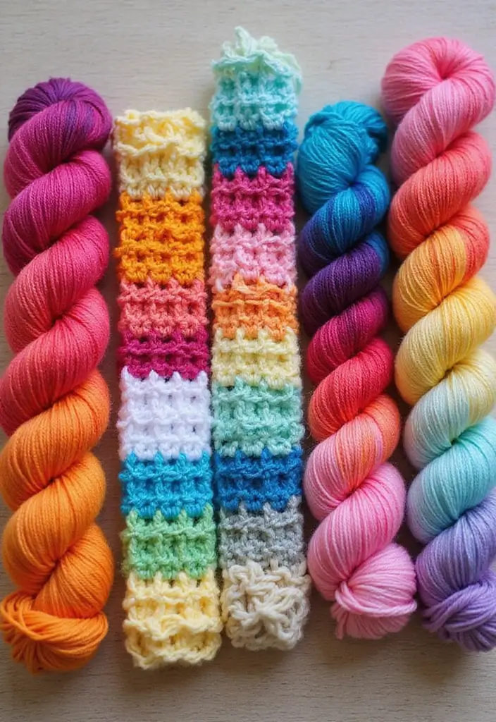 25 Cute and Creative Crochet Bookmarks Free Patterns for Book Lovers - 11. Color Block Bookmark