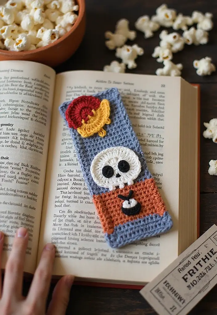 25 Cute and Creative Crochet Bookmarks Free Patterns for Book Lovers - 13. Movie and Book Crossover Bookmark