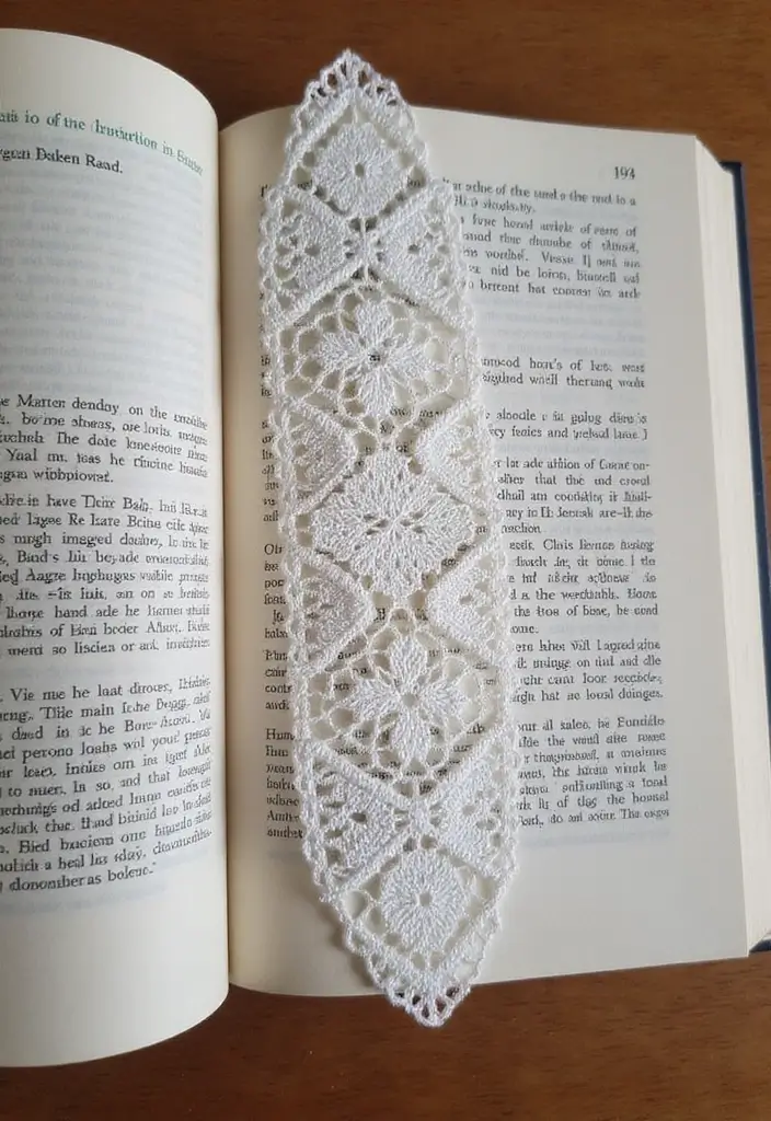 25 Cute and Creative Crochet Bookmarks Free Patterns for Book Lovers - 6. Vintage Lace Bookmark