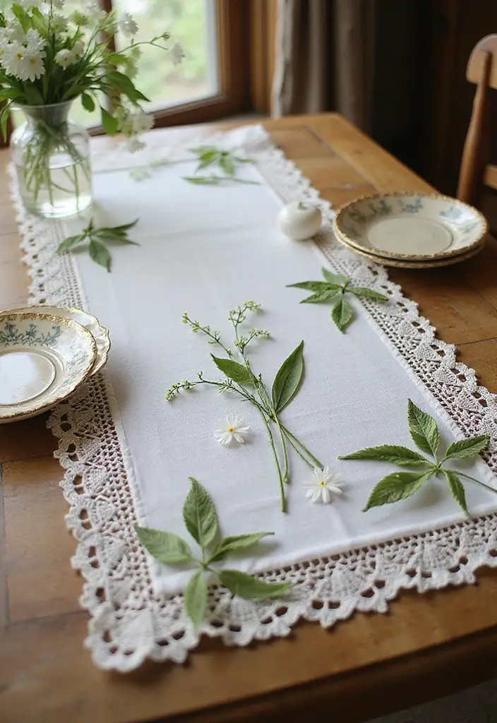 25 Delicate Lily of the Valley Crochet Ideas for Floral Decor and Lace Edging - 1. Lace Edge Table Runner