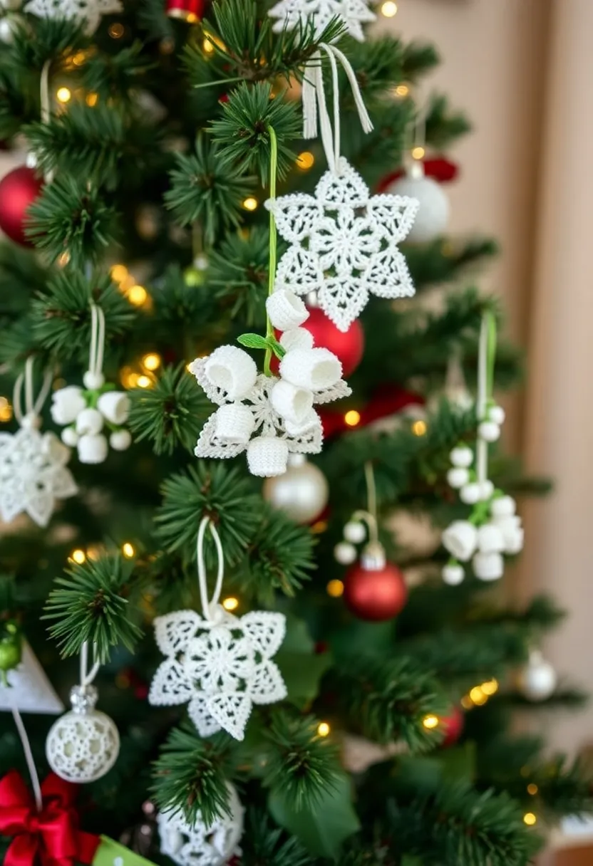 25 Delicate Lily of the Valley Crochet Ideas for Floral Decor and Lace Edging - 22. Crochet Christmas Ornaments