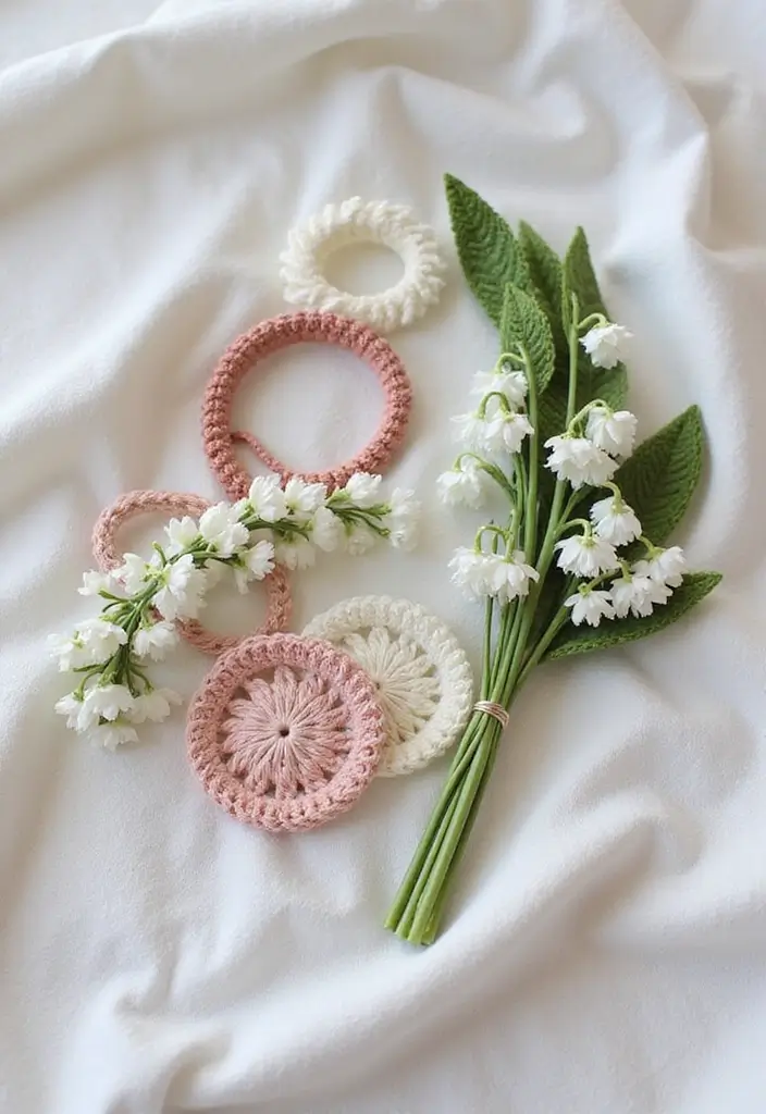 25 Delicate Lily of the Valley Crochet Ideas for Floral Decor and Lace Edging - 9. Crochet Hair Accessories