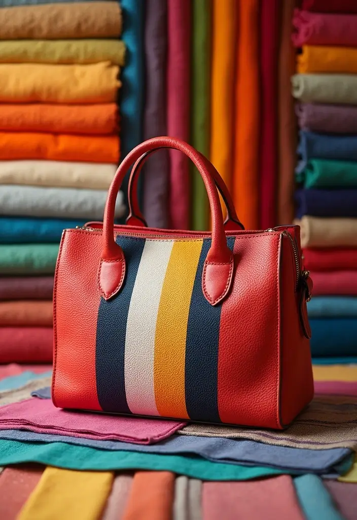 25 Mosaic Crochet Patterns Free Charts for Blankets - 12. Bold Stripe Bag