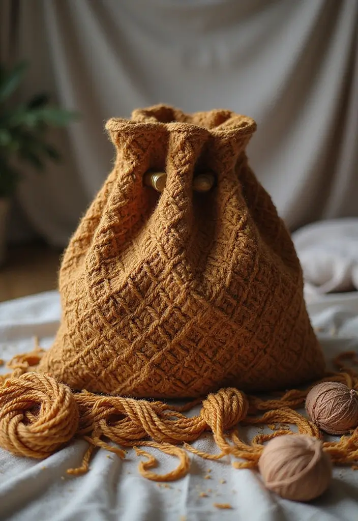 25 Mosaic Crochet Patterns Free Charts for Blankets - 17. Twisted Texture Bag