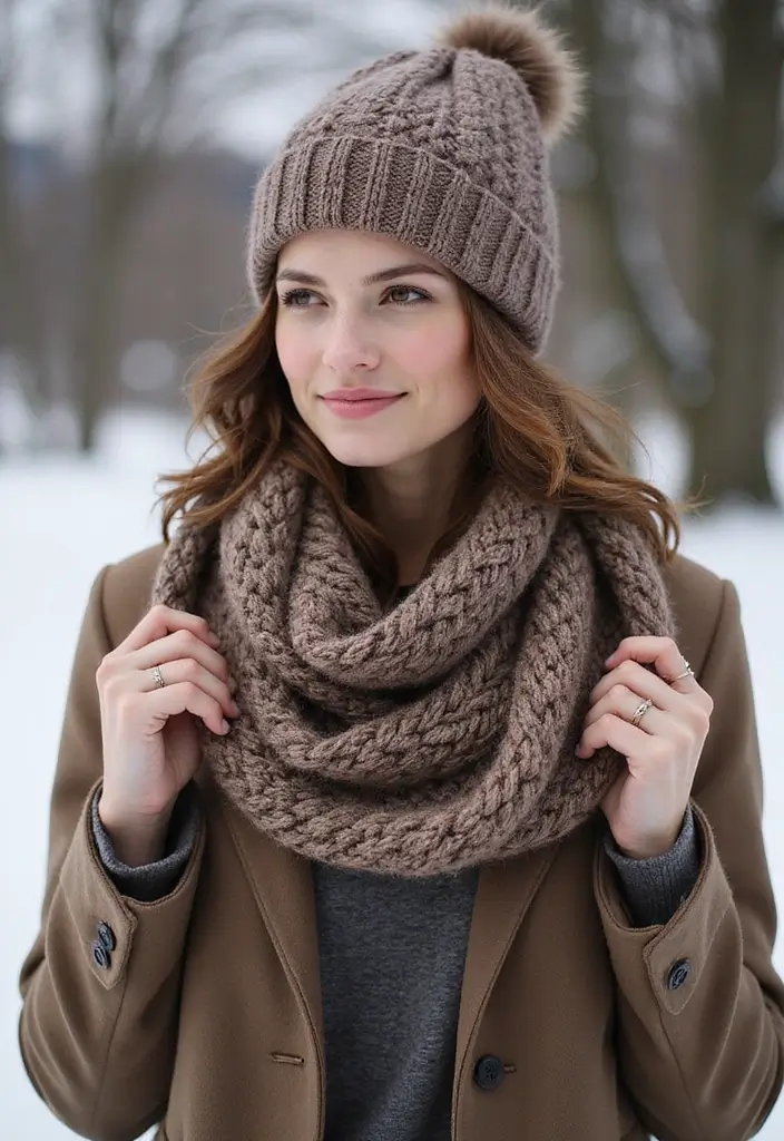 25 Quick and Cute Crochet Beanie Pattern Free Ideas for All Ages - 11. Infinity Scarf and Beanie Set