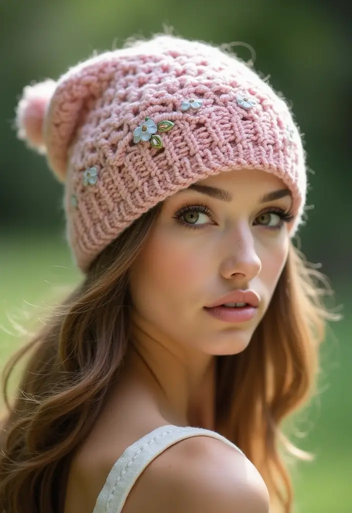 25 Quick and Cute Crochet Beanie Pattern Free Ideas for All Ages - 13. Elegant Lacy Beanie