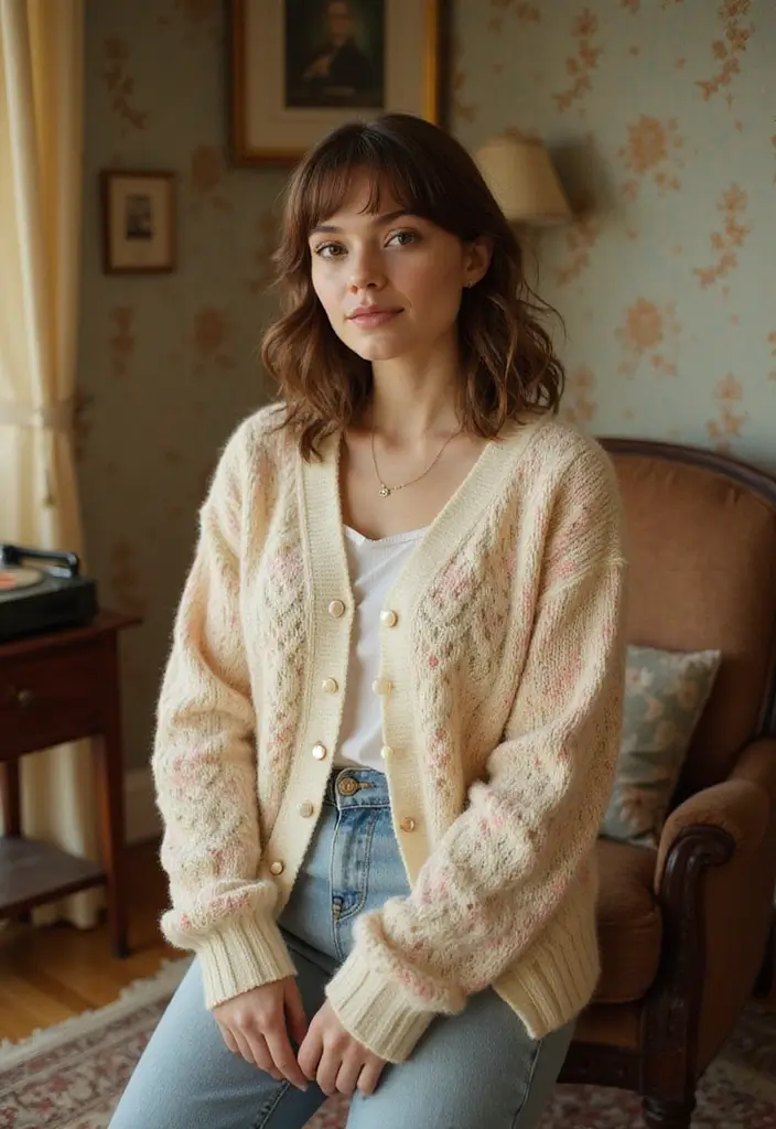 25 Stylish Crochet Cardigan Patterns: Free Women Designs for Every Season - 7. Vintage-Inspired Cardigan