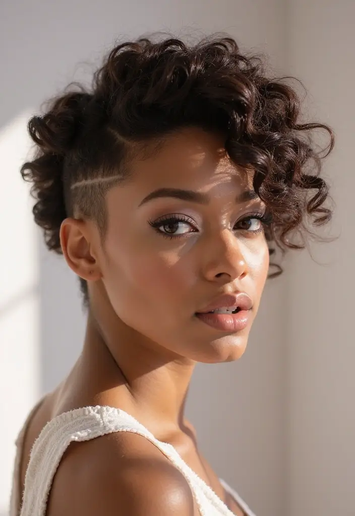 25 Stylish Curly Crochet Hair Styles for Bold and Voluminous Looks - 18. Crochet Curls with a Fade