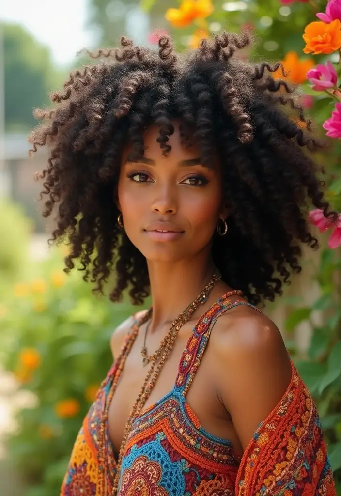 25 Stylish Curly Crochet Hair Styles for Bold and Voluminous Looks - 7. Shaggy Layers