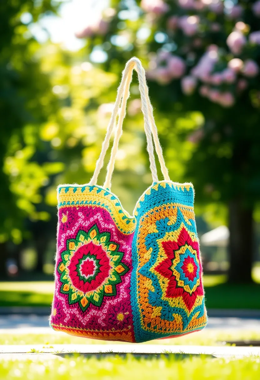 25 Stylish and Practical Crochet Tote Bags Free Patterns for Everyday Fashion - 18. The Double-Sided Tote