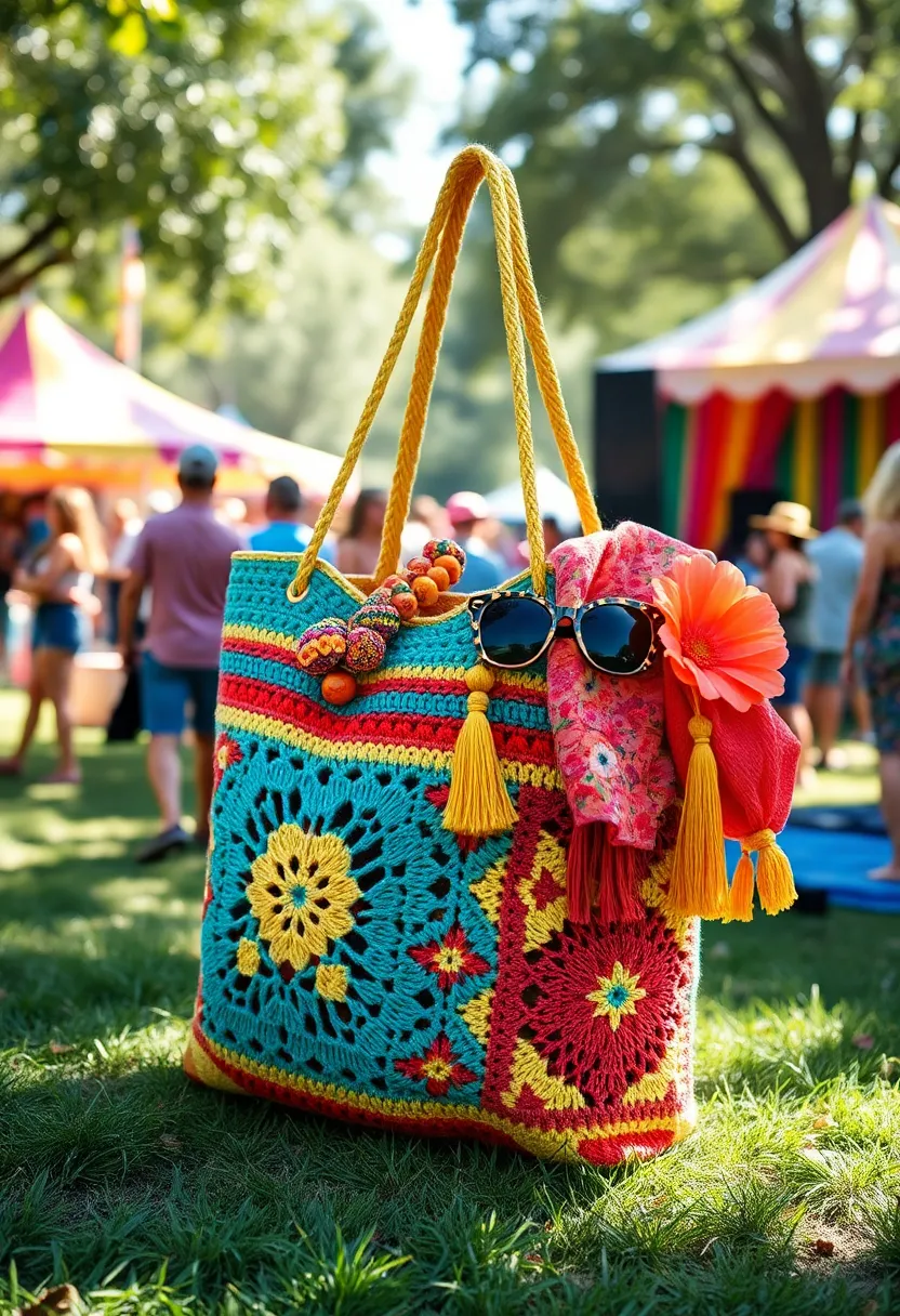 25 Stylish and Practical Crochet Tote Bags Free Patterns for Everyday Fashion - 20. The Festival Tote