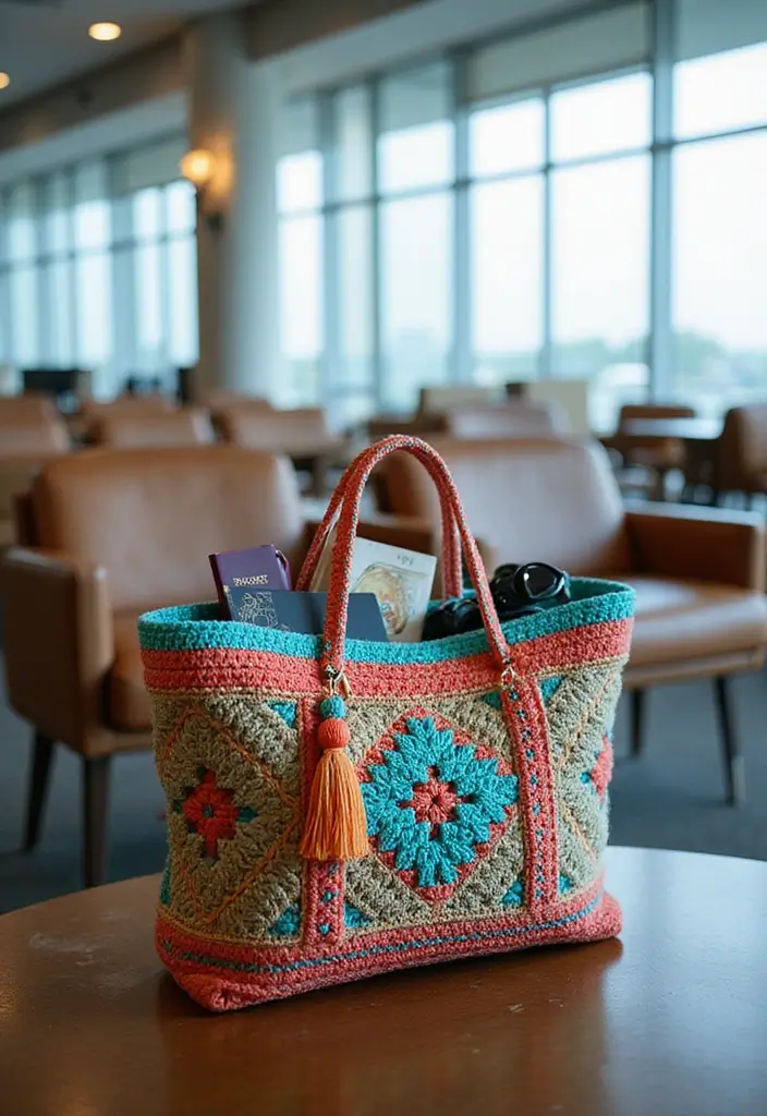 25 Stylish and Practical Crochet Tote Bags Free Patterns for Everyday Fashion - 9. The Travel Tote