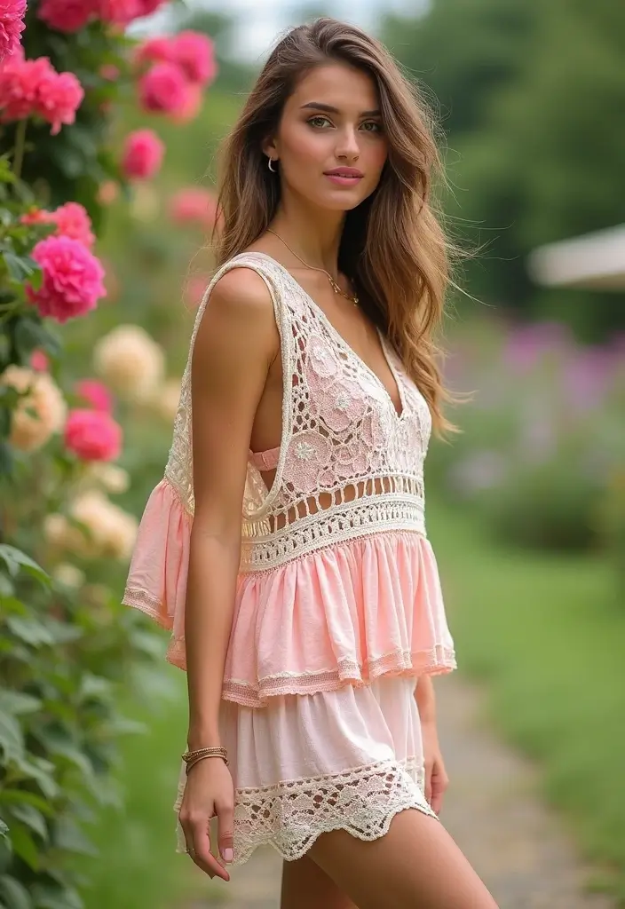 25 Trendy Crochet Tops Free Patterns Perfect for Festivals and Daily Wear - 14. Layered Crochet Tunic