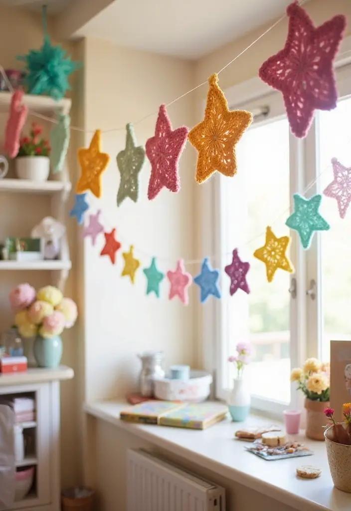 27 Bright and Beautiful Tutorials on How to Crochet a Star in Different Sizes - 11. Crochet Star Bunting