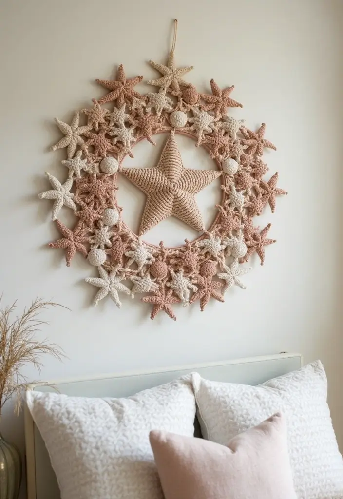 27 Bright and Beautiful Tutorials on How to Crochet a Star in Different Sizes - 12. Star Wall Hanging