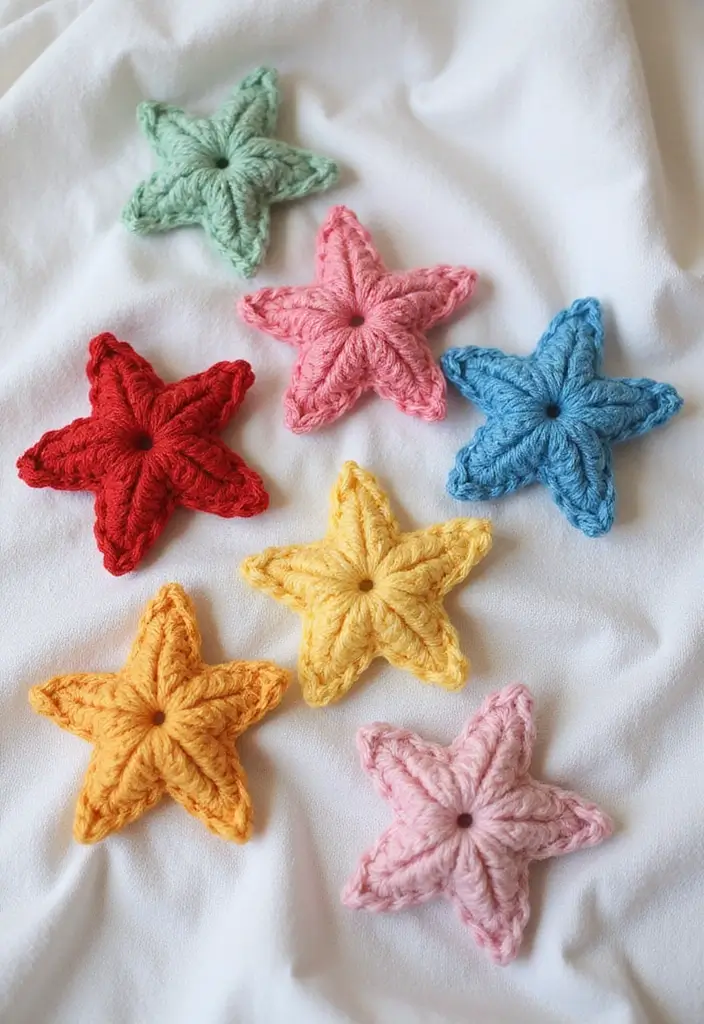 27 Bright and Beautiful Tutorials on How to Crochet a Star in Different Sizes - 14. Star Brooches