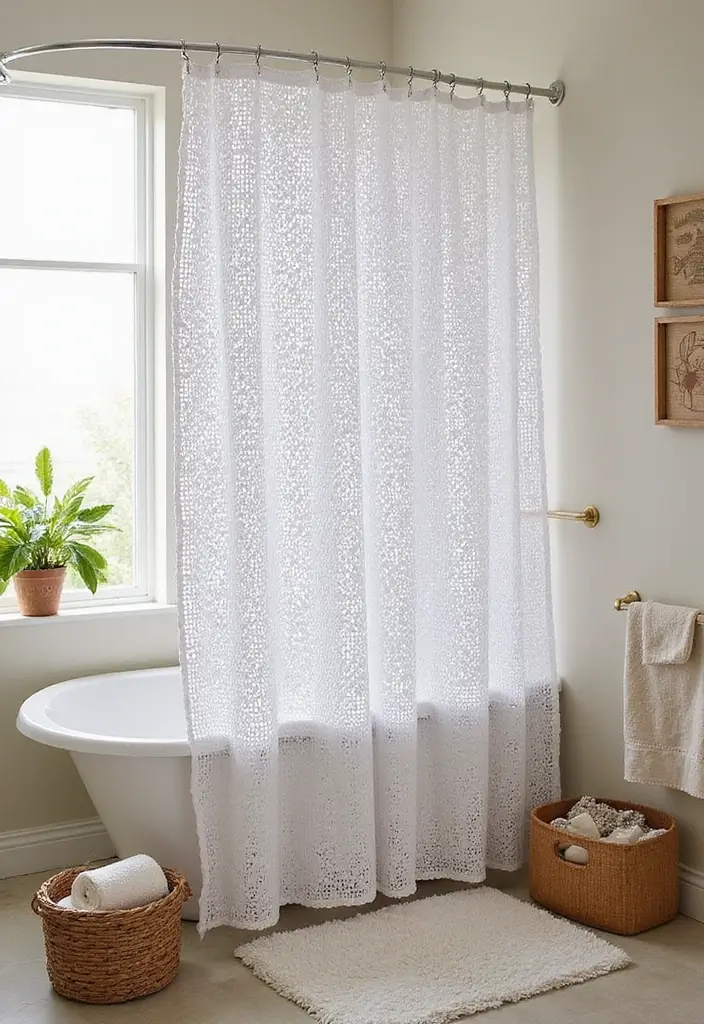 27 Bright and Beautiful Tutorials on How to Crochet a Star in Different Sizes - 22. Star Shower Curtain