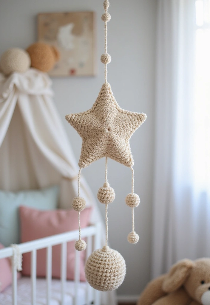 27 Bright and Beautiful Tutorials on How to Crochet a Star in Different Sizes - 27. Star Mobile