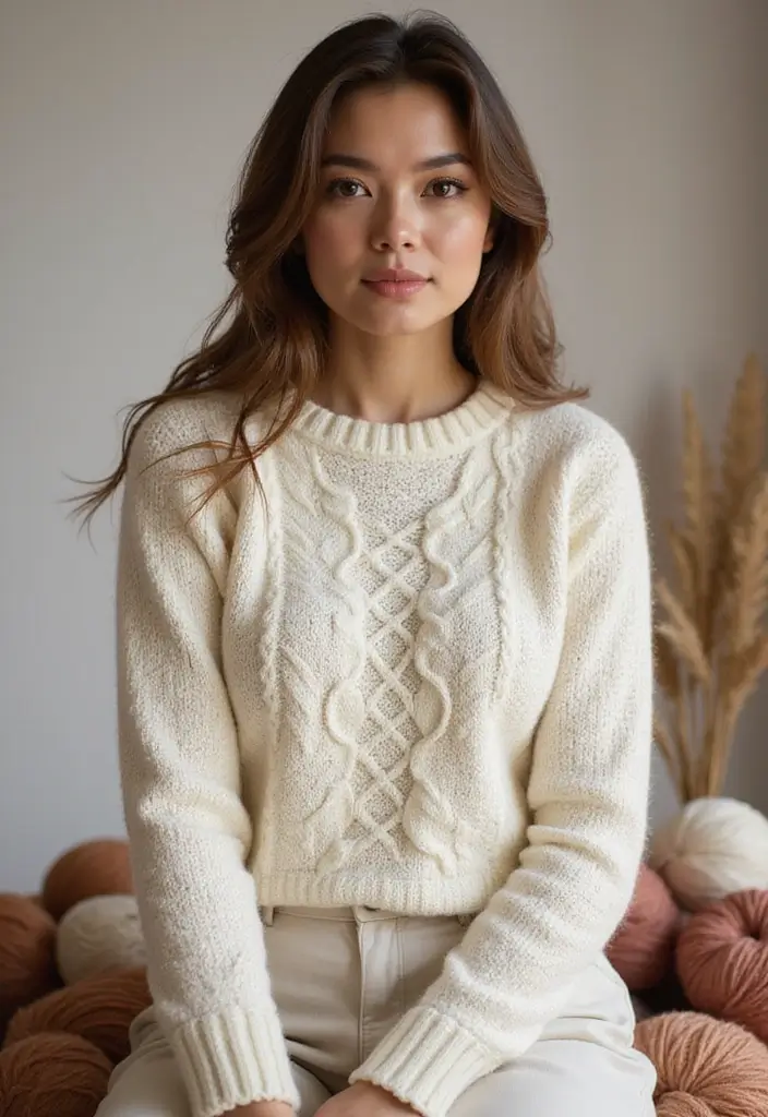 27 Cozy Crochet Sweater Pattern Free Ideas for Every Skill Level - 13. The Cable Knit Sweater
