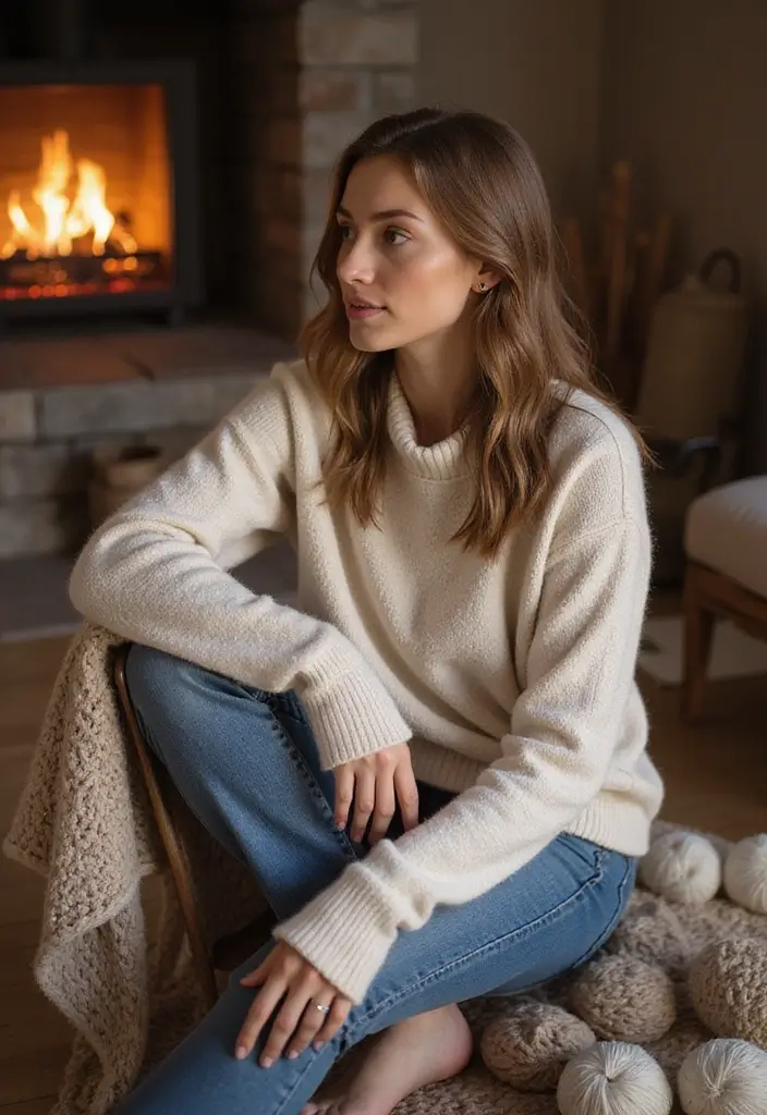 27 Cozy Crochet Sweater Pattern Free Ideas for Every Skill Level - 15. The Fleece-Lined Sweater