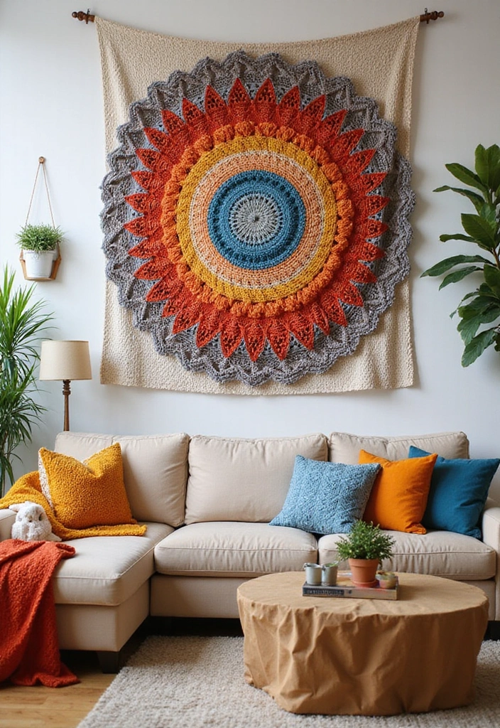 27 Creative Ideas on What to Crochet When Bored for Relaxing Craft Sessions - 16. Crocheted Wall Hangings