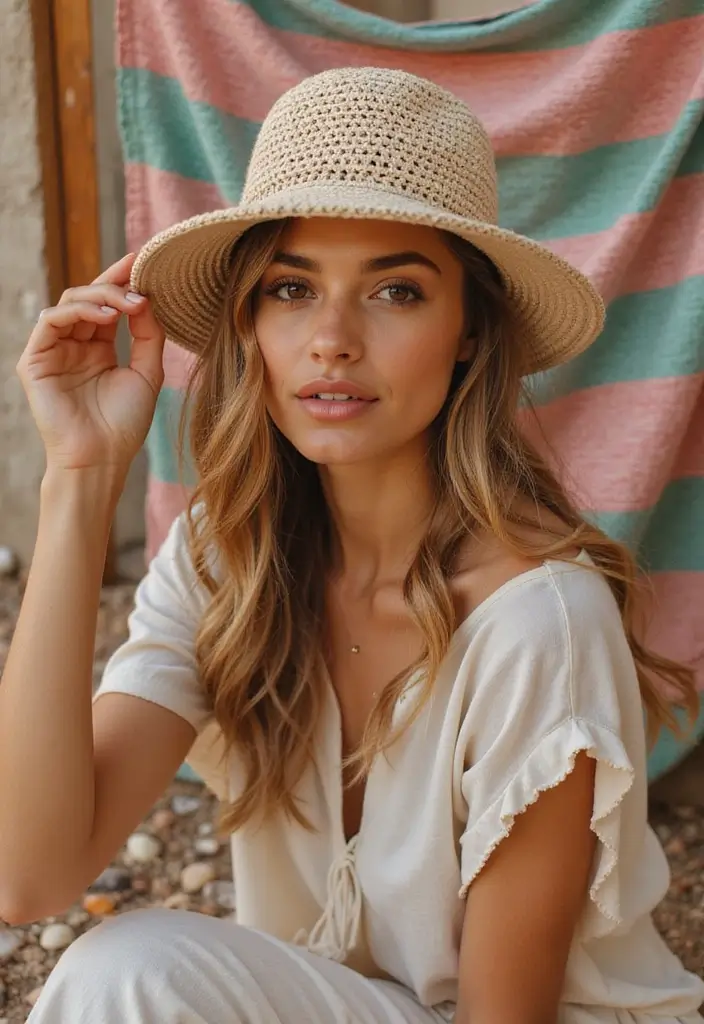 27 Crochet Bucket Hat Free Pattern Styles with Boho Flair - 16. Bohemian Twists