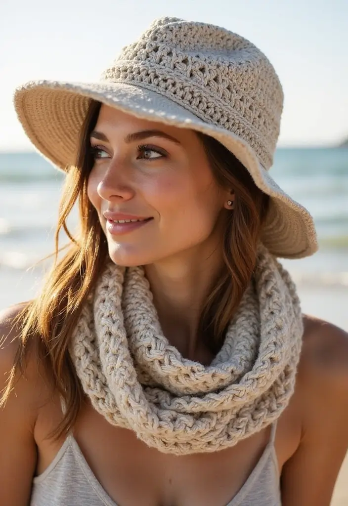 27 Crochet Bucket Hat Free Pattern Styles with Boho Flair - 18. Infinity Crochet Circle