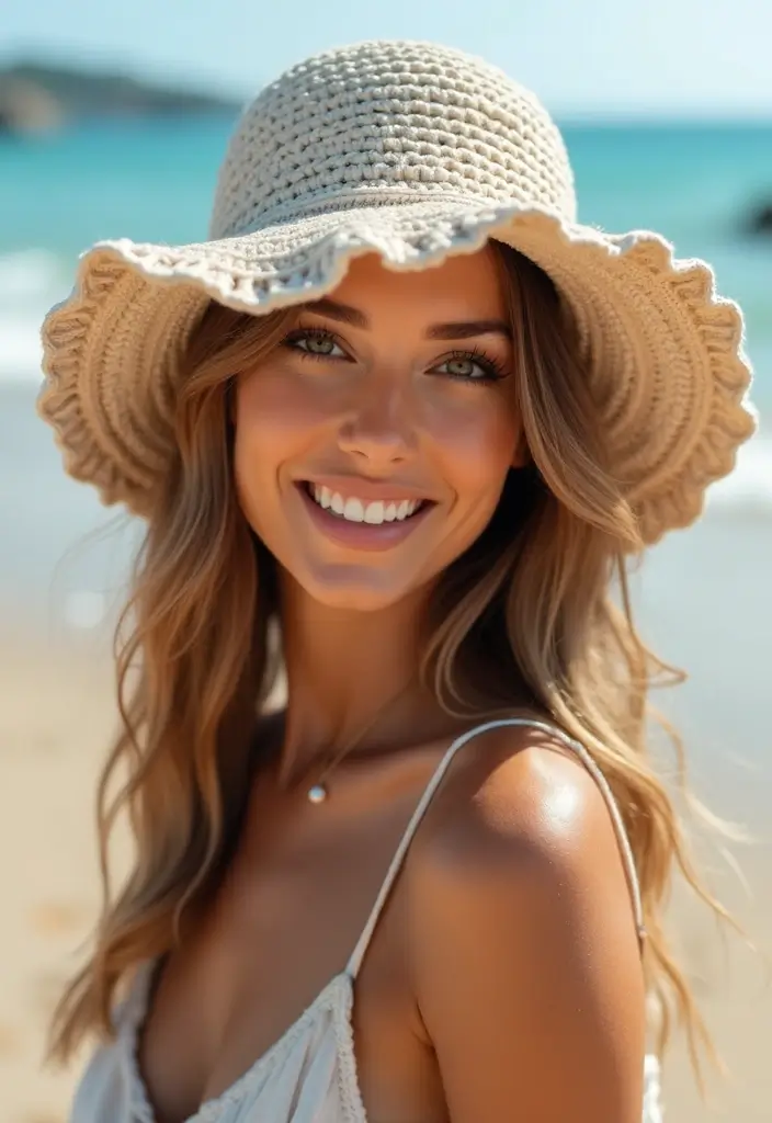 27 Crochet Bucket Hat Free Pattern Styles with Boho Flair - 26. Ruffled Edges