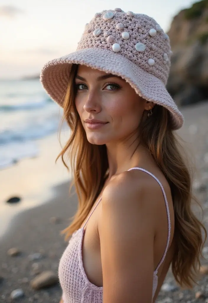 27 Crochet Bucket Hat Free Pattern Styles with Boho Flair - 4. Textured Stitches