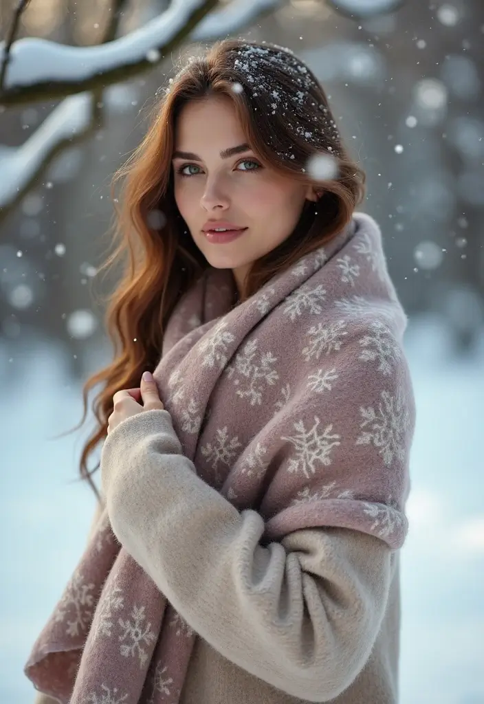 27 Elegant Crochet Shawl Patterns for Every Season - 22. Winter Wonderland Wrap