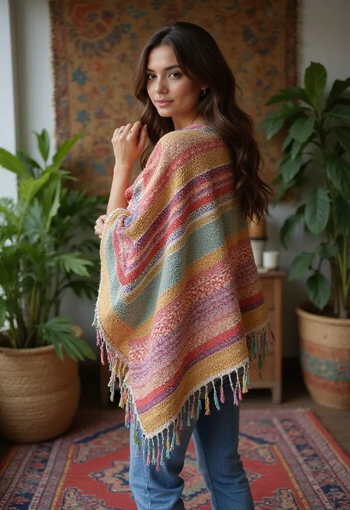 27 Elegant Crochet Shawl Patterns for Every Season - 25. Funky Fringe Shawl
