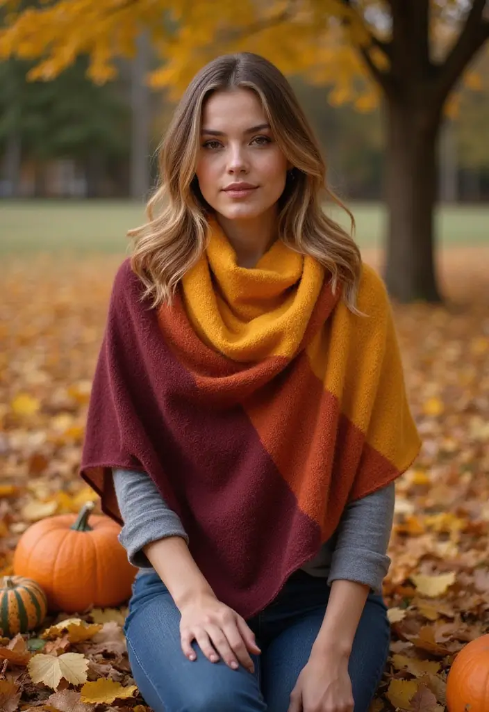 27 Elegant Crochet Shawl Patterns for Every Season - 26. Autumnal Ombre Shawl