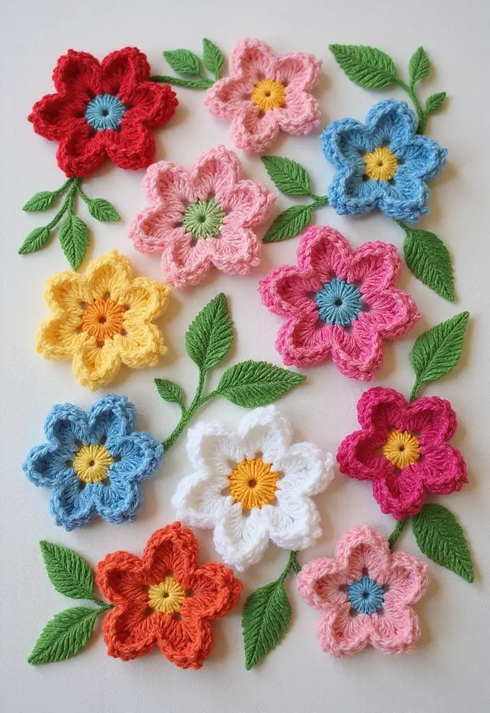 27 Simple Tutorials on How to Crochet for Beginners with Easy Stitches and Patterns - 14. Flower Applique