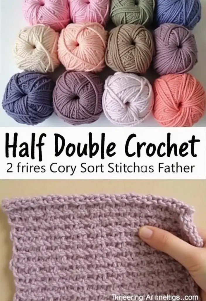27 Simple Tutorials on How to Crochet for Beginners with Easy Stitches and Patterns - 3. Half Double Crochet Stitch