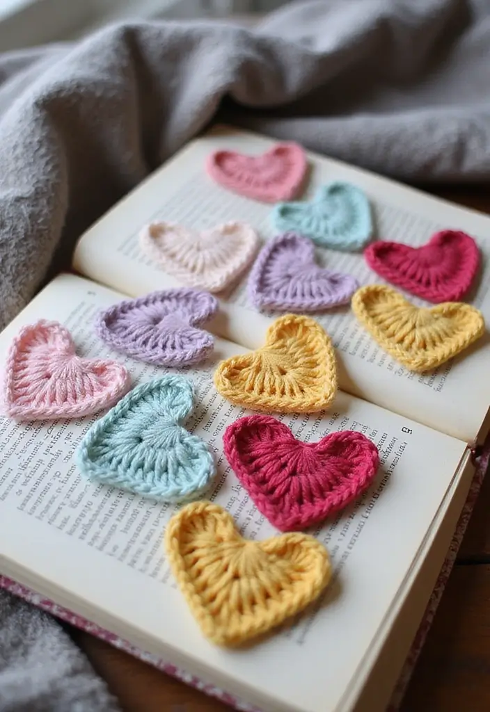 27 Step-by-Step Guides on How to Crochet a Heart: Patterns for Decor and Gifts - 10. Crochet Heart Bookmarks