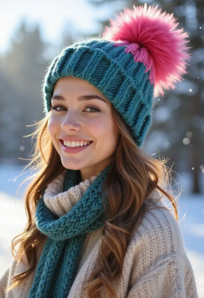 27 Stylish Crochet Hats Free Pattern Ideas for Warmth and Style - 5. Pom-Pom Beanie