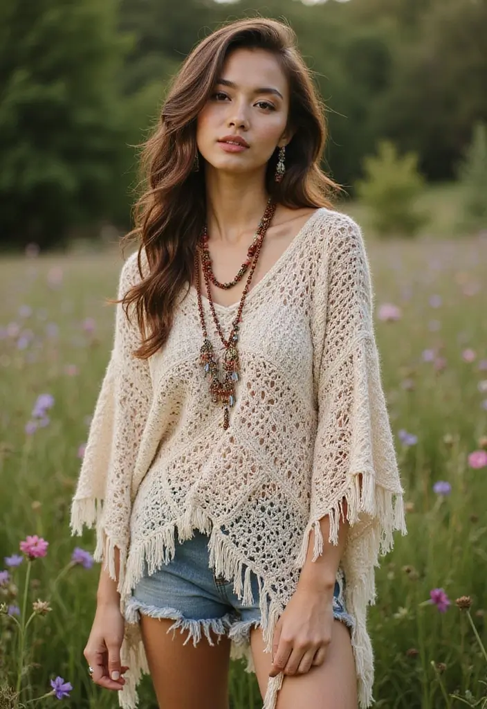 27 Unique Crochet Clothing and Accessories to Elevate Your Handmade Wardrobe - 21. Bohemian Crochet Ponchos