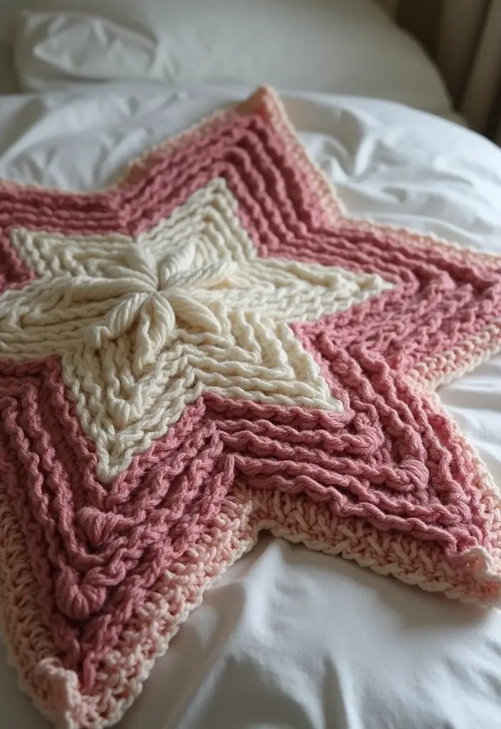 27 Vibrant and Colorful 6 Day Star Blanket Crochet Designs for Your Next Cozy Project - 17. Cozy Texture Mashup