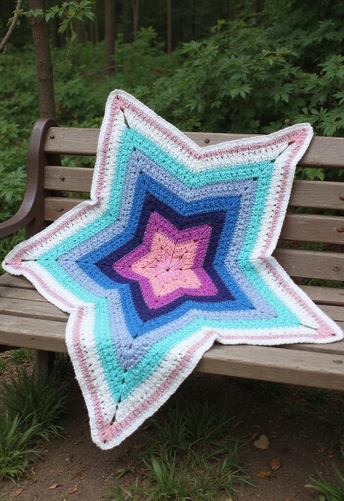 27 Vibrant and Colorful 6 Day Star Blanket Crochet Designs for Your Next Cozy Project - 19. Layered Techniques
